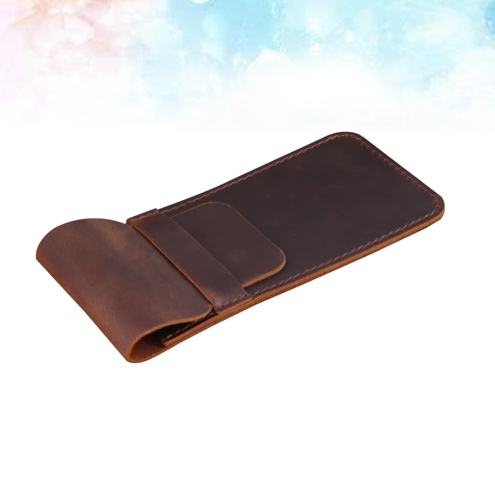 

Cowhide Pen Set College and Office Case Vintage Bag Personality Storage Pencil Protective Pouch Practical