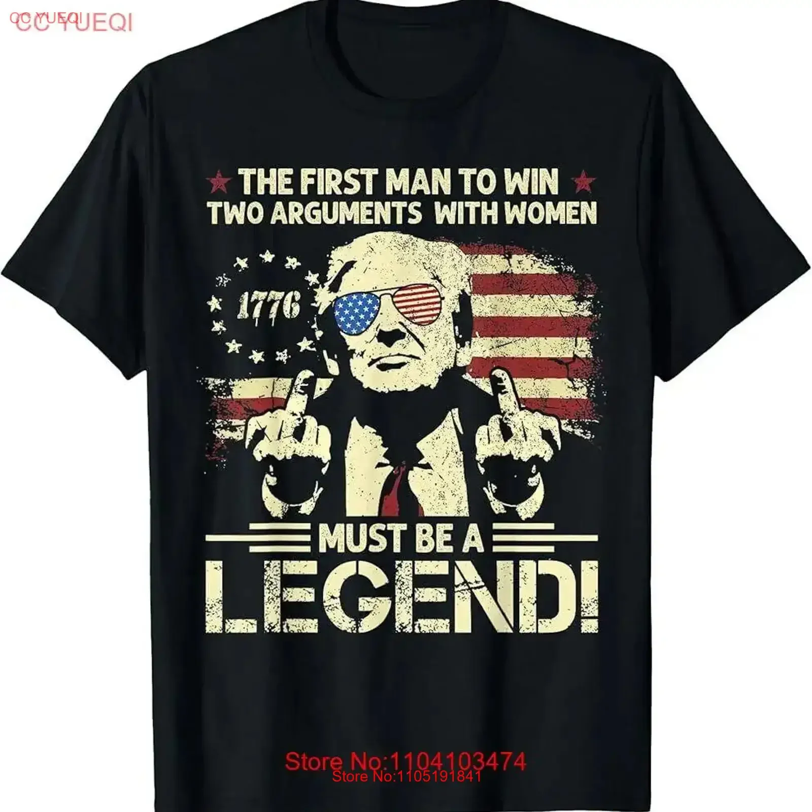 تي شيرت The First Man Win Two Arguments With Women Must Be A Legend تي شيرت عتيق مغسول للجنسين ناعم وقليلاً وقابل للتنفس