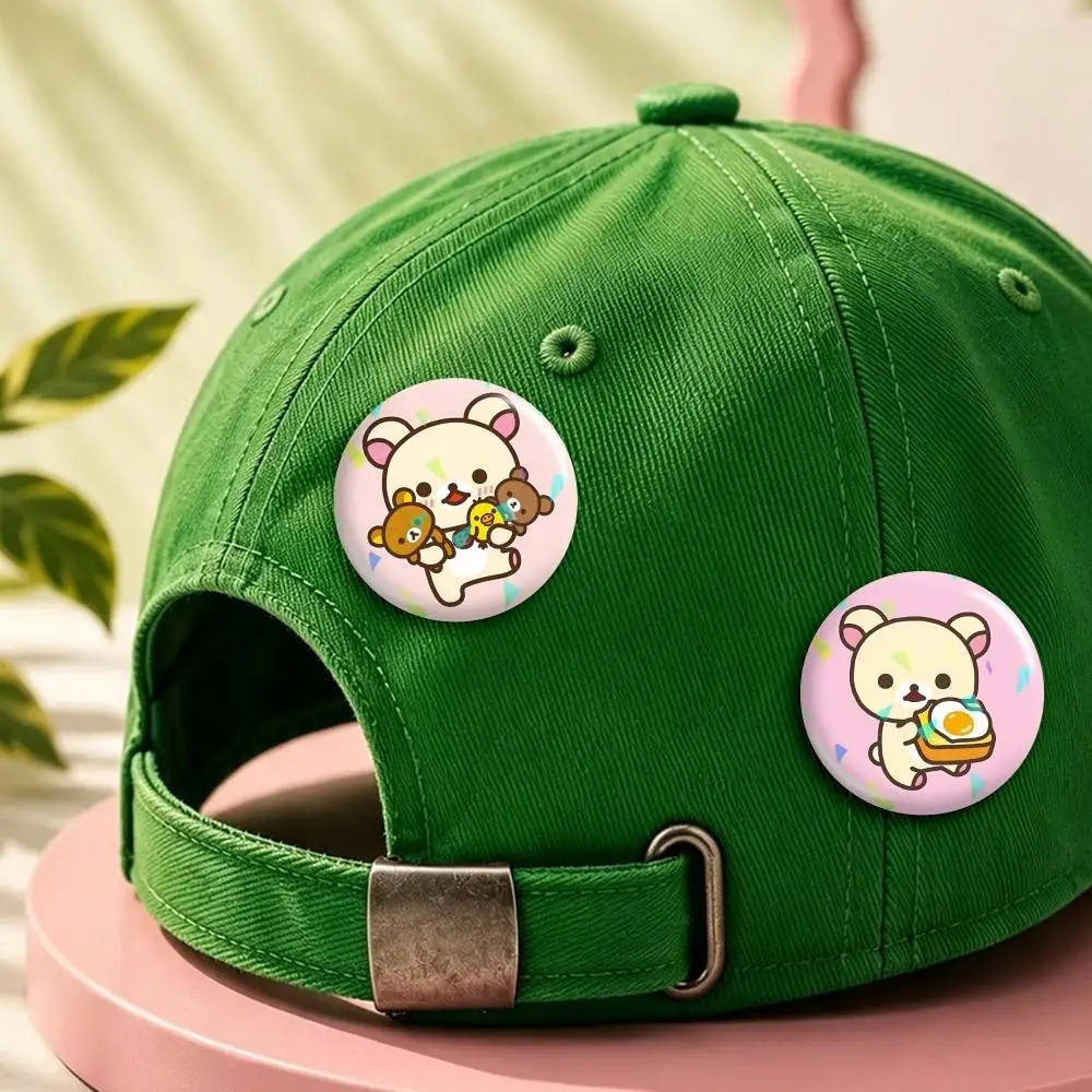 Cartoon R-Rilakkuma Cute Design Round Badge Pins Creative Pins Bag Decor Accessories Fan Collection Gifts for Friends