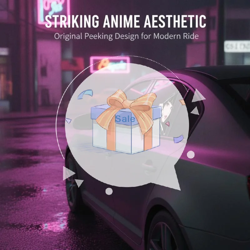 Cute Anime Girl Eye Car Sticker Outdoor Durable Vinyl PVC Cartoon Decal for Car Motorcycle Exterior Decor