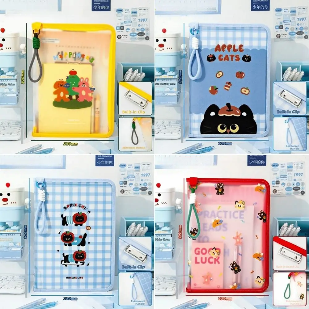 

Large Capacity A4 File Storage Bags Hand-held Waterproof File Bag Portable Transparent Data Storage Bag School Office Supplies