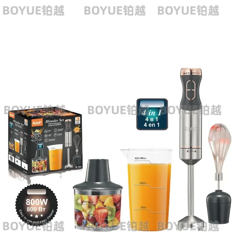 Multifunctional Handheld Immersion Blender Stainless Steel Mixer Juicer for Household Cooking Food Processor Stick with
