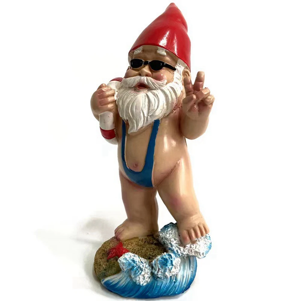 MLGB-Garden Gnome Statue Lawn Decoration Outdoor Gnome Statue Fun Cute Garden Sculpture Dwarf Decoration