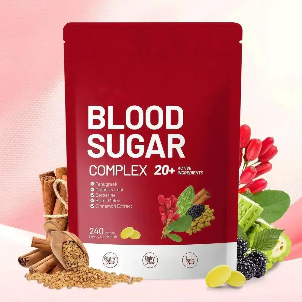 Blood Sugar Complex Capsules - Natural Glucose Balance Supplement Supports Metabolic Health & Energy 240 Capsules