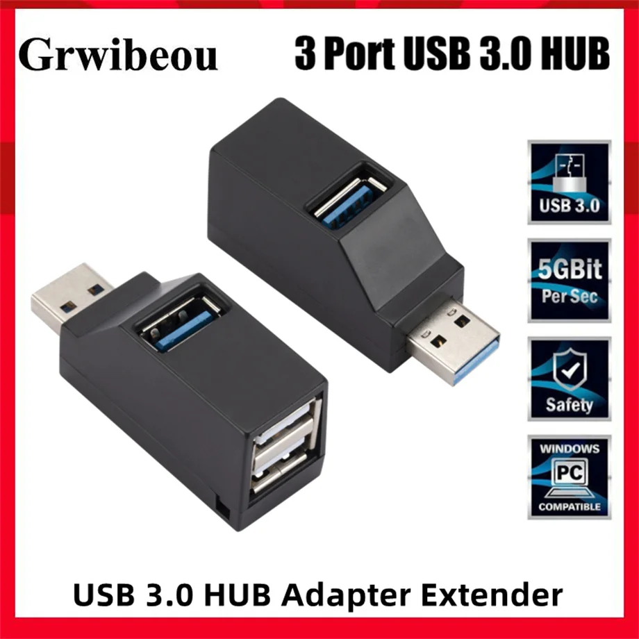 

USB 3.0 Hub Portable 3 Ports Fast Data Transfer USB Splitter for Computer Laptop Docking Station 2.0 Hub Adapter PC Accessories