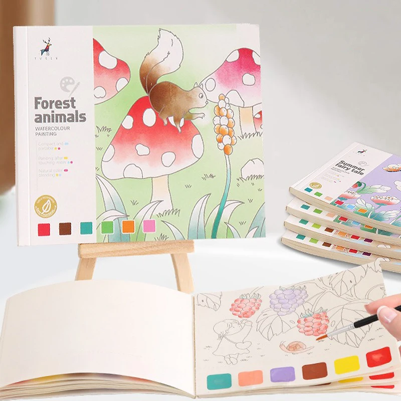 Watercolor Painted Notes Children's Set Painting Filling Watercolor Pigment Painted Book Watercolor Graffiti Picture Book