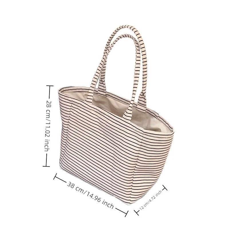 Large capacity striped shoulder bag for women and girls, tote bag for girls Custom order, please indicate font and text