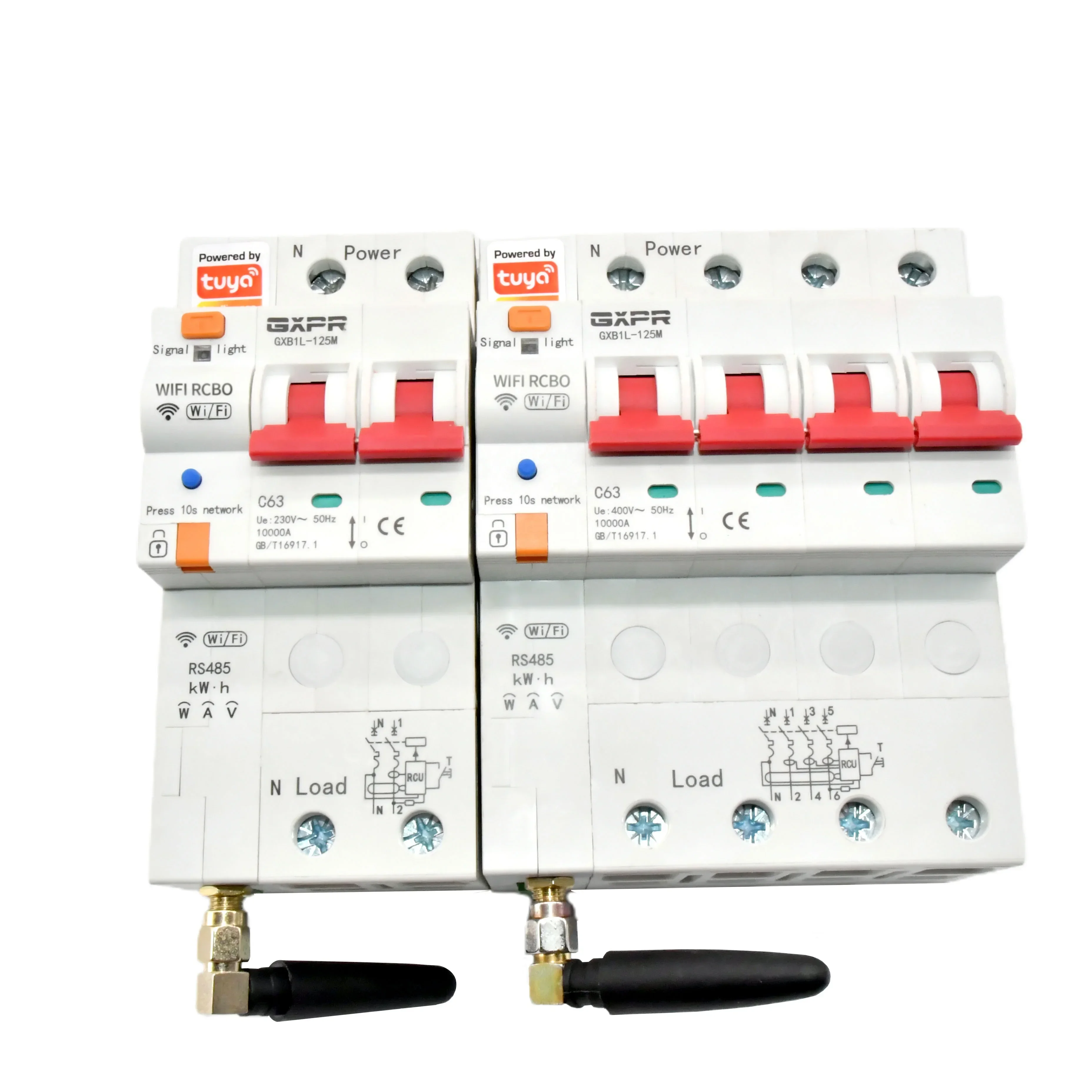

tuya smart circuit breaker GXPR GXB1L 125 wifi RCBO circuit breakers remote control switches smart wifi circuit breaker