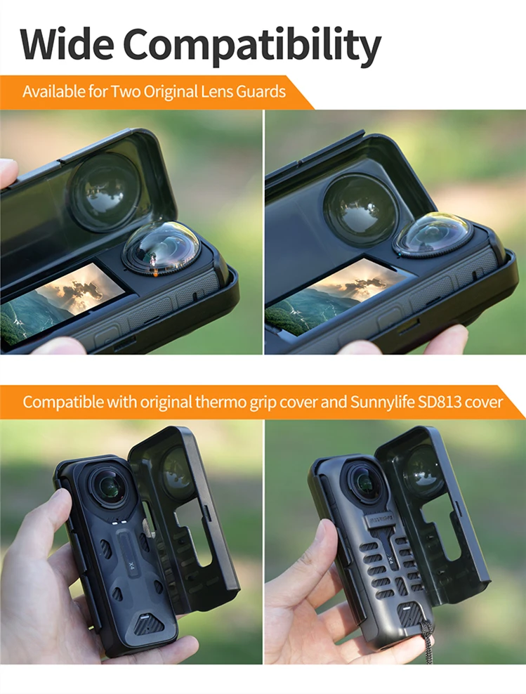 Coque de protection en plastique anti-rayures pour objectif Insta360, accessoires de couverture d'écran, étui pour appareil photo