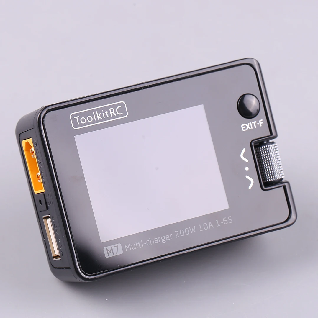 ToolkitRC M7 Compact Balance Charger 1-6S 200W 10A for RC Models with Signal Testing Feature