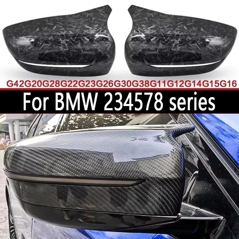 

For BMW 5 7 Series G30 G38 G11 G12 540 530 730 740li Shells Rearview Cap Real Carbon fiber rear view mirror case cover