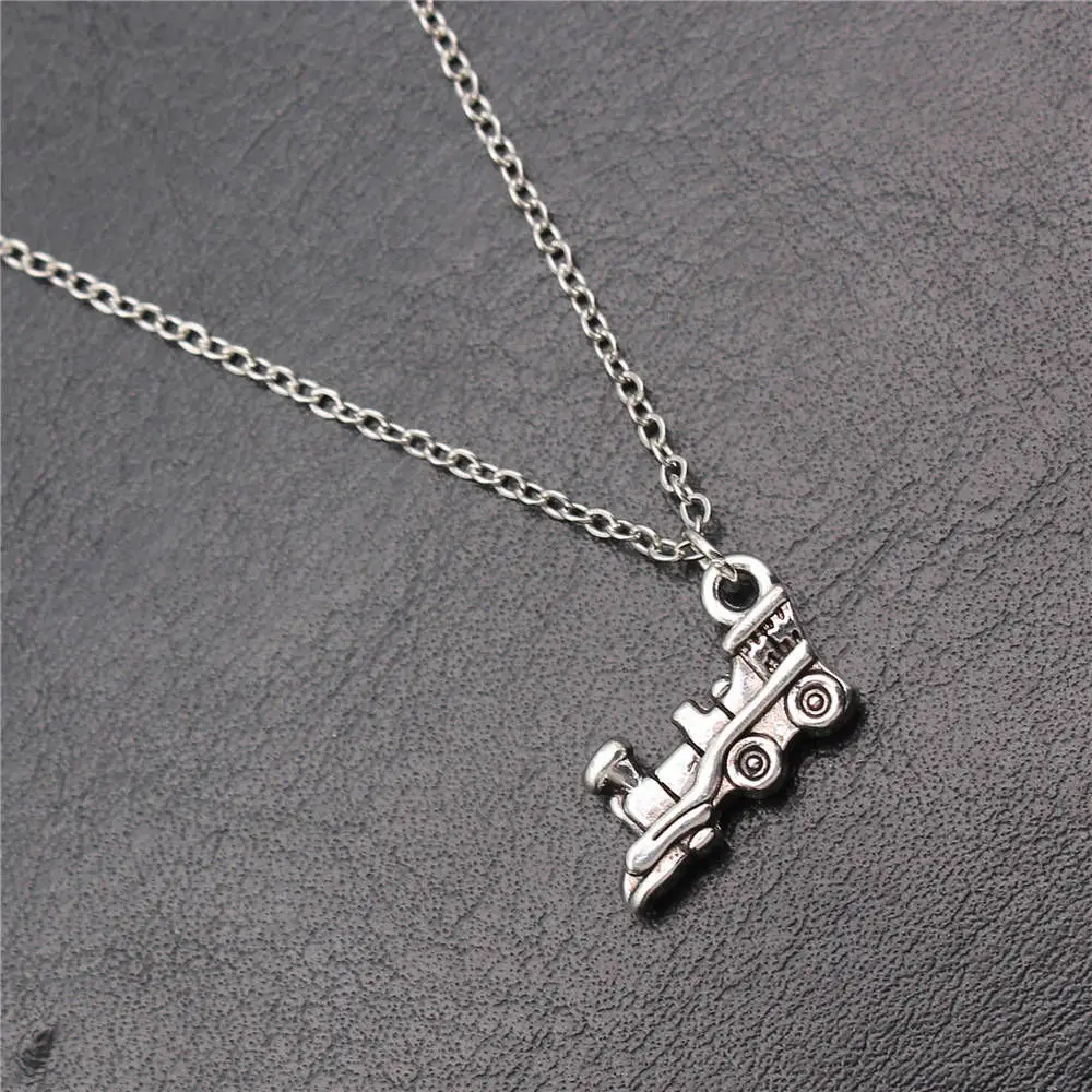 1pcs Vintage Locomotive Charms Necklace Women Nail Charms Jewelry Materials For You Chain Length 40+5cm