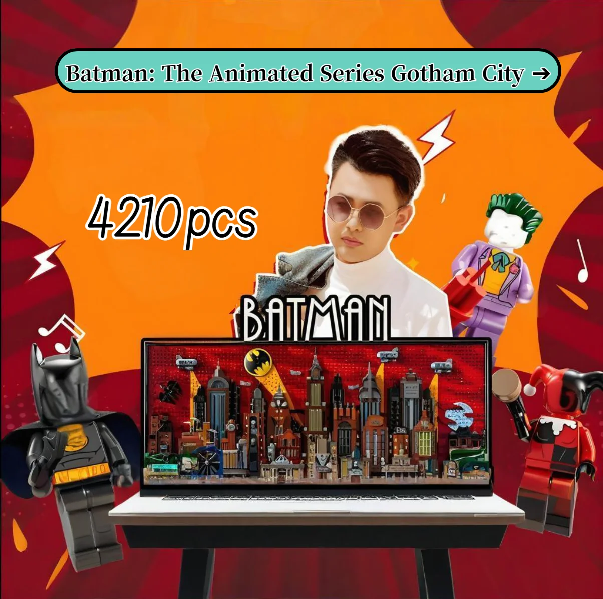 2025 NEUE kompatible Bat The Animated Series Gotham City Skyline Bausteine Ziegel Spielzeug für