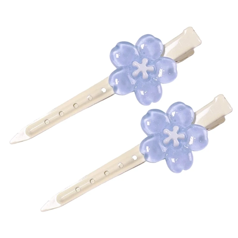 

Floral Hair Clip With Flower Design Strong Grip Barrettes Resin Hair Accessory For Girls Teens Sports Daily Styling