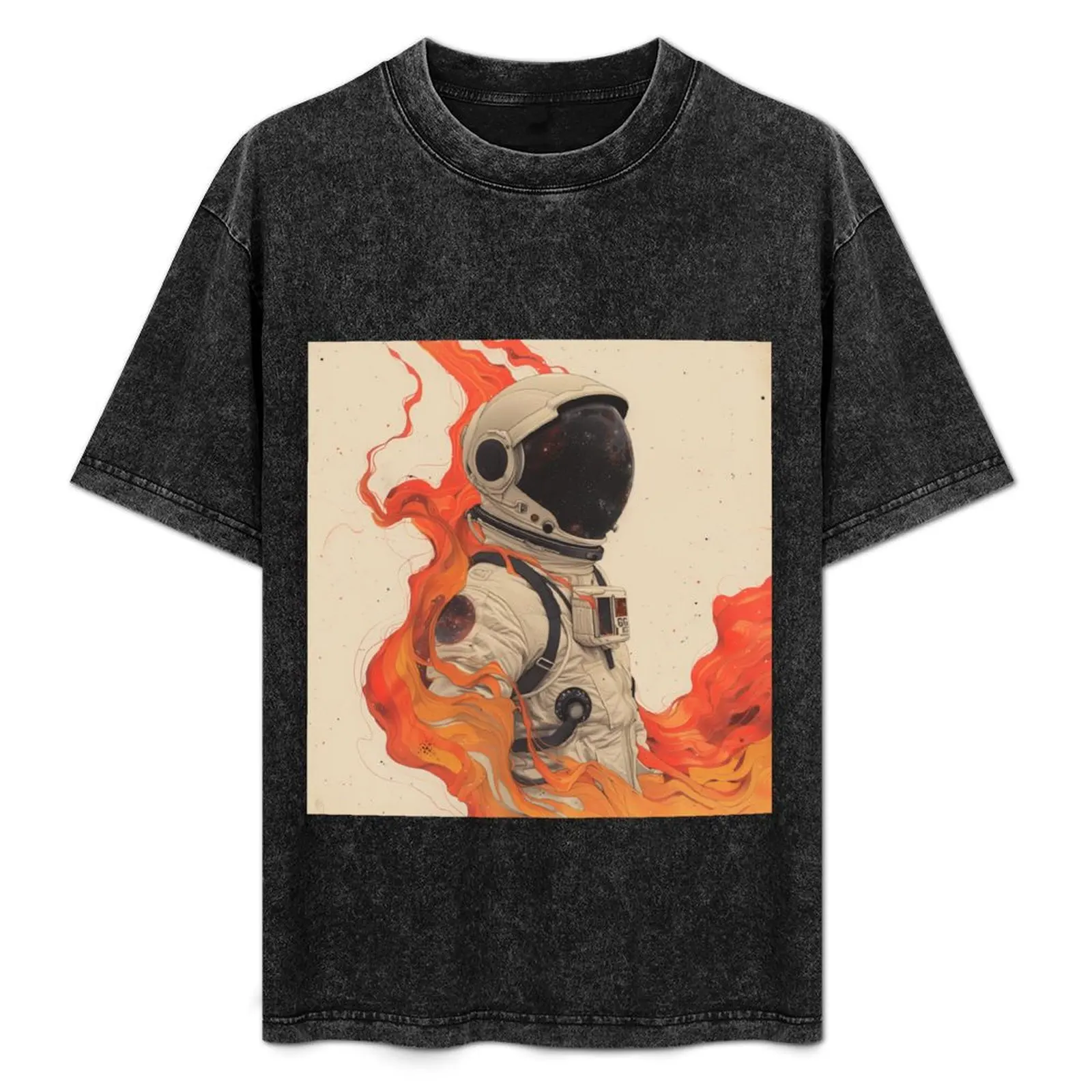 

Galactic Inferno minimal illustration T-Shirt tops blacks Aesthetic clothing anime tshirt plain t shirts men