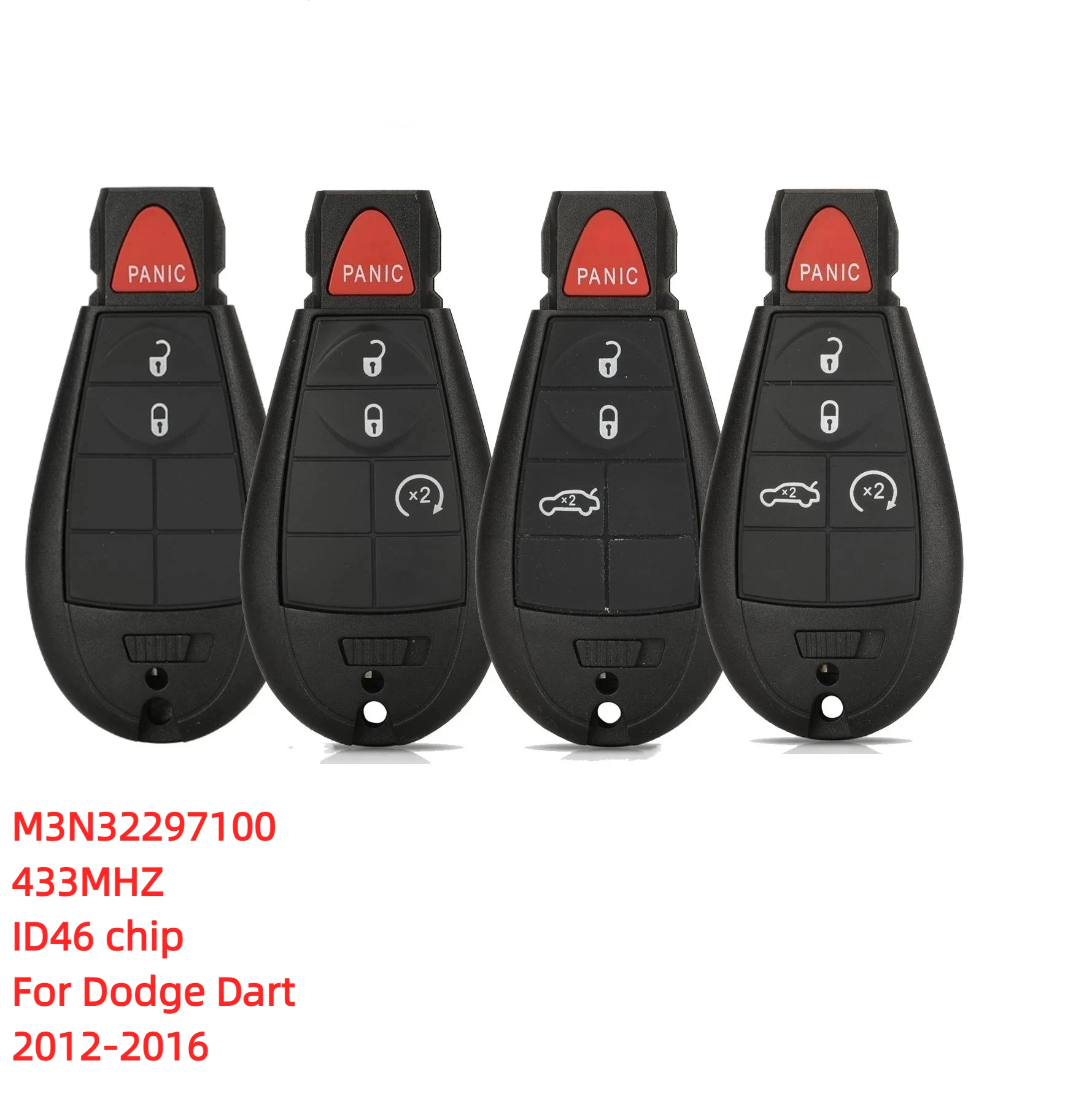 M3N32297100 Remote Key For Dodge Dart 2012 2013 2014 2015 2016 2017 433mhz ID46 PCF7941 Car Key Fob 56046773AA
