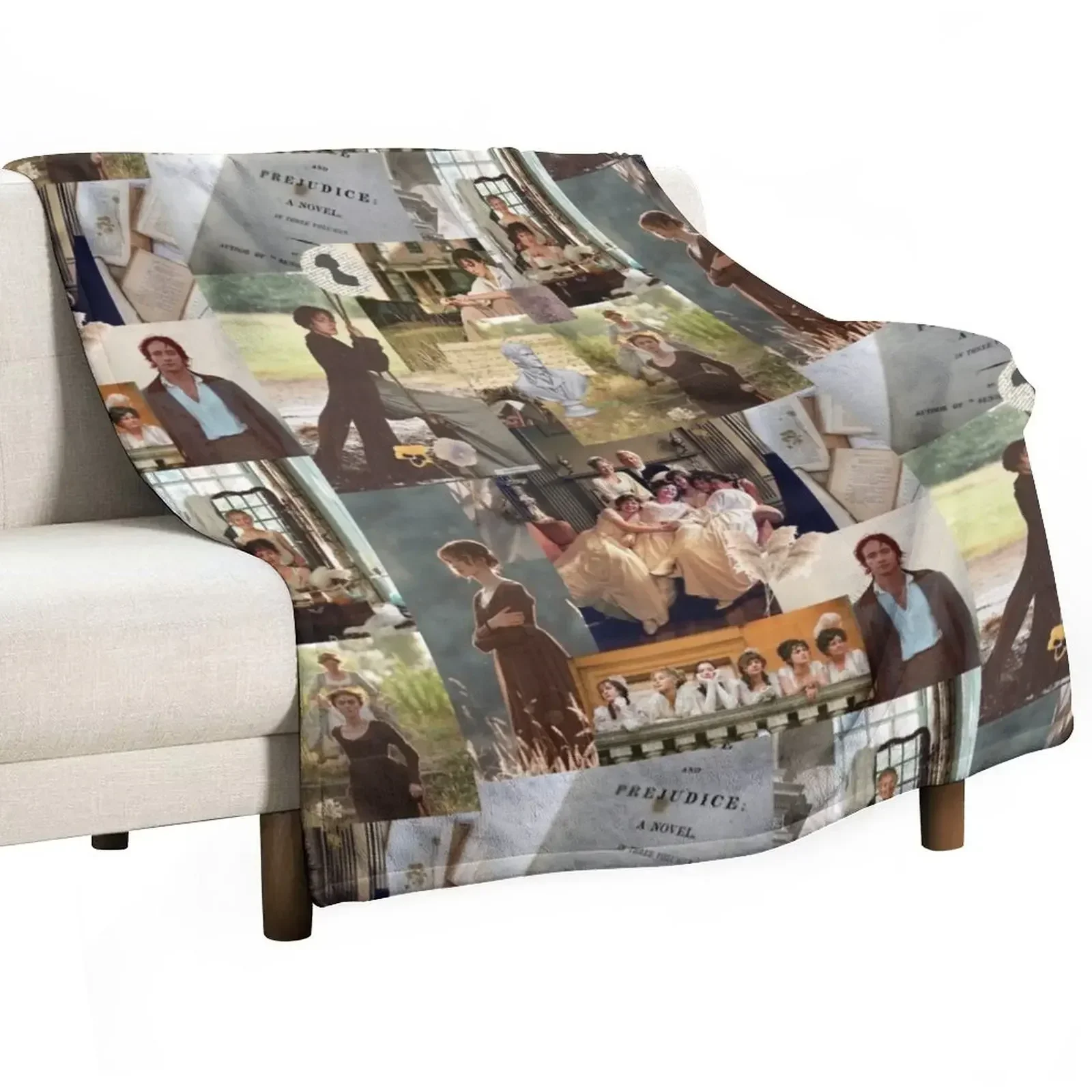 

Pride and Prejudice Collage Throw Blanket Sofas Furry Softest Blankets