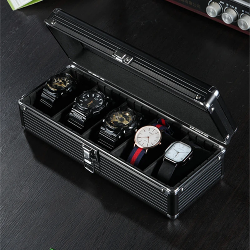 Aluminum Suitcase Case Display Storage Box Watch Storage Box Watch Clock Box Case Watch Bracket Clock Tool Box