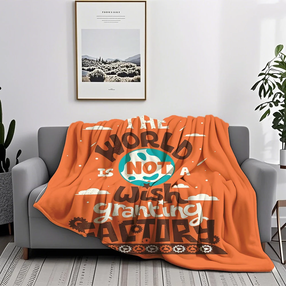Cobertor de lã O mundo não é um desejo Granting Factory para quarto Capa de edredão moderna e simples, respirável, não desbota, resistente