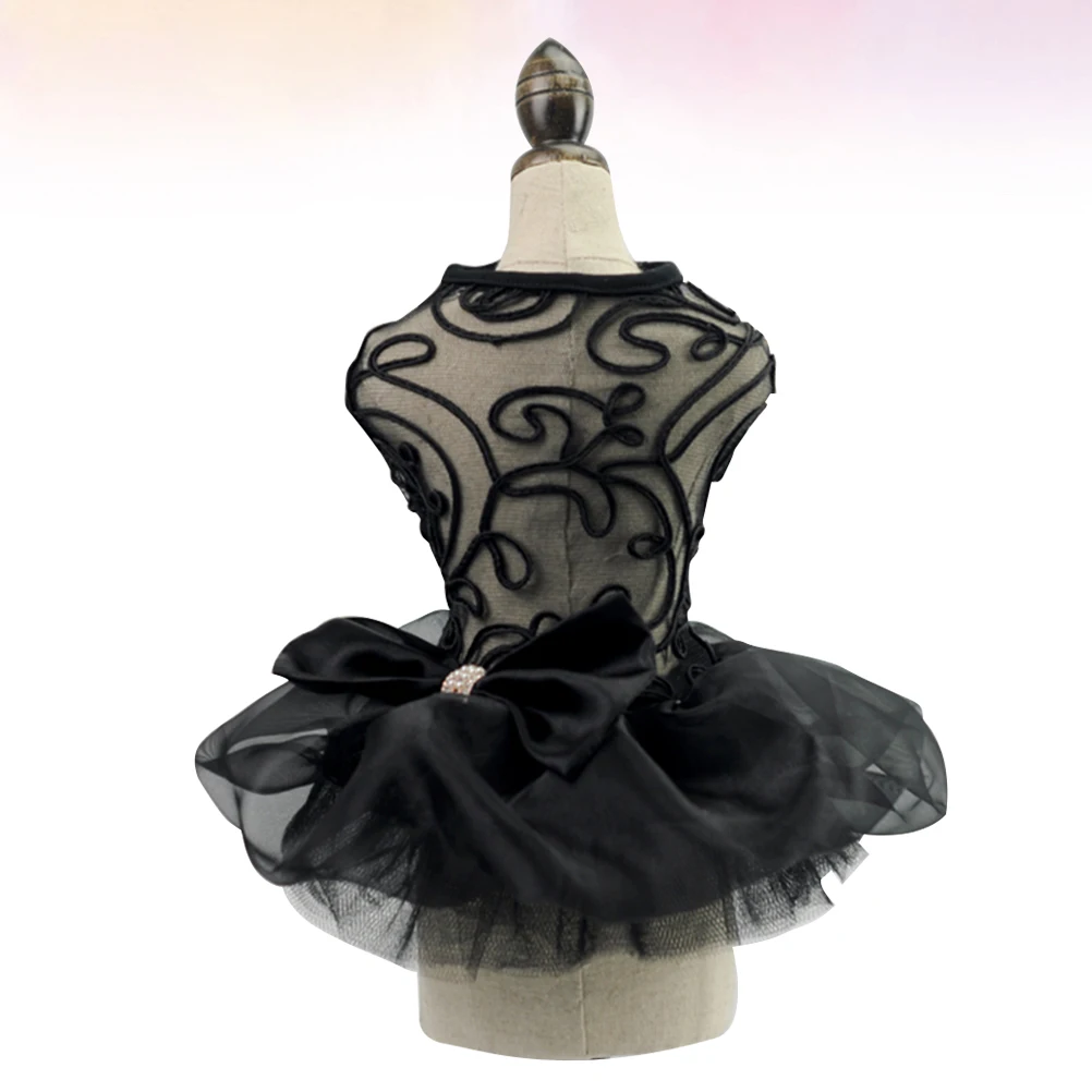 

Comfortable Black S Lace Dog Dress Stylish Pet Clothes for Wedding Party Photo Taking Outdoor Activities Pet Dress