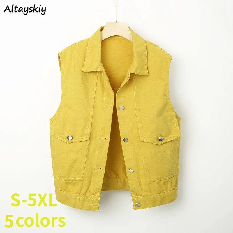 

Vest Women Hot Sale S-5XL Minimalist All-match Leisure Students Ulzzang Spring 5 Colors Trendy Unisex Couple Popular Basic New