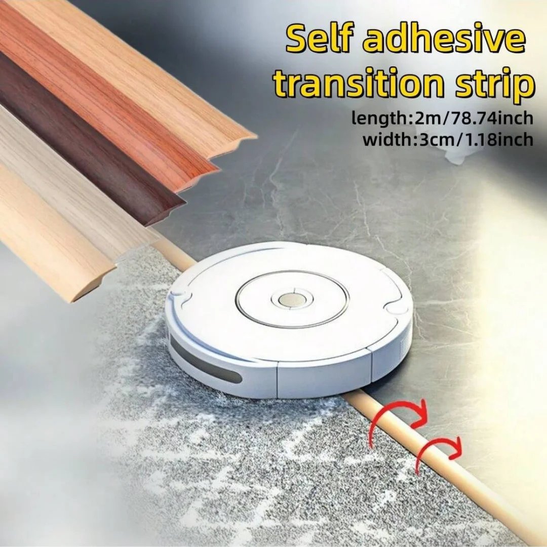 

1 шт., 2 м/78,74 дюйма, самоклеящаяся декоративная полоса для окантовки пола, полоса для окантовки пола, самоклеящаяся переходная полоса из ПВХ, легко в использовании