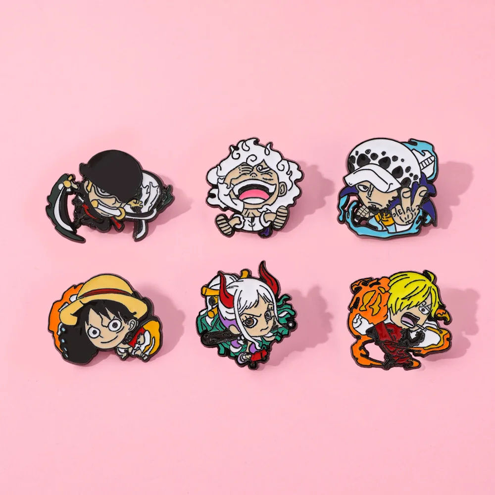 Cartoon Pirates Character Metal Brooches Decorative Pin Badges for Jacket Backpack Hat Accessory Collectibles