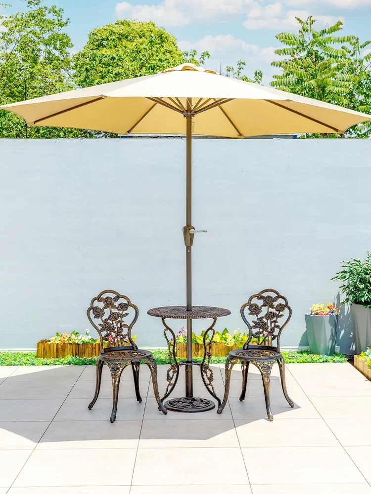 

Garden Terrace Modern Simple Coffee Table Outdoor Chair European-Style Cast Aluminum Three-Piece Set HOT SALES