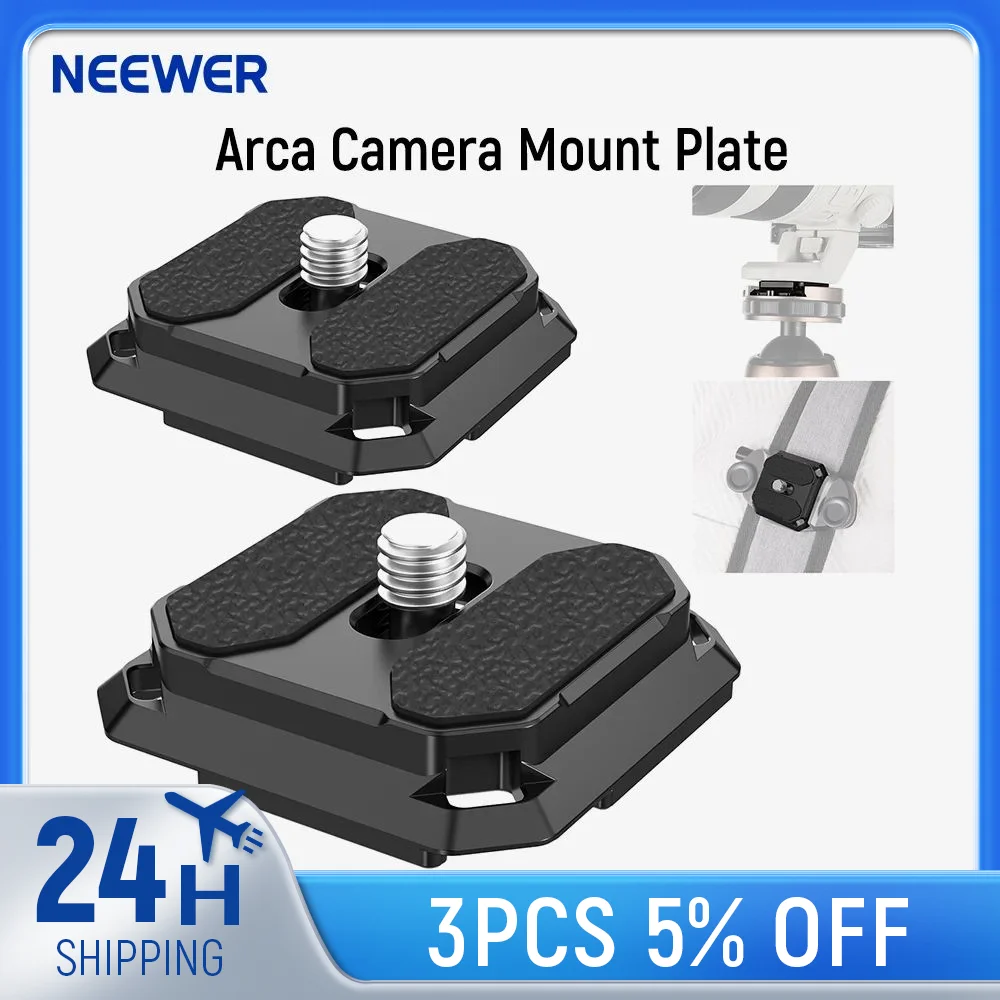 

Neewer Quick Release Plate 38mm Square Arca Type QR Camera Mount Plate Compatible with Peak Design Capture V3 Camera Clip