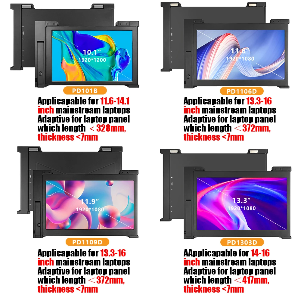 Original 13inch FULL VIEW HDR10 IPS USB Type C 1080P Double Sided Lcd Computer Work Station Display Monitor Screen