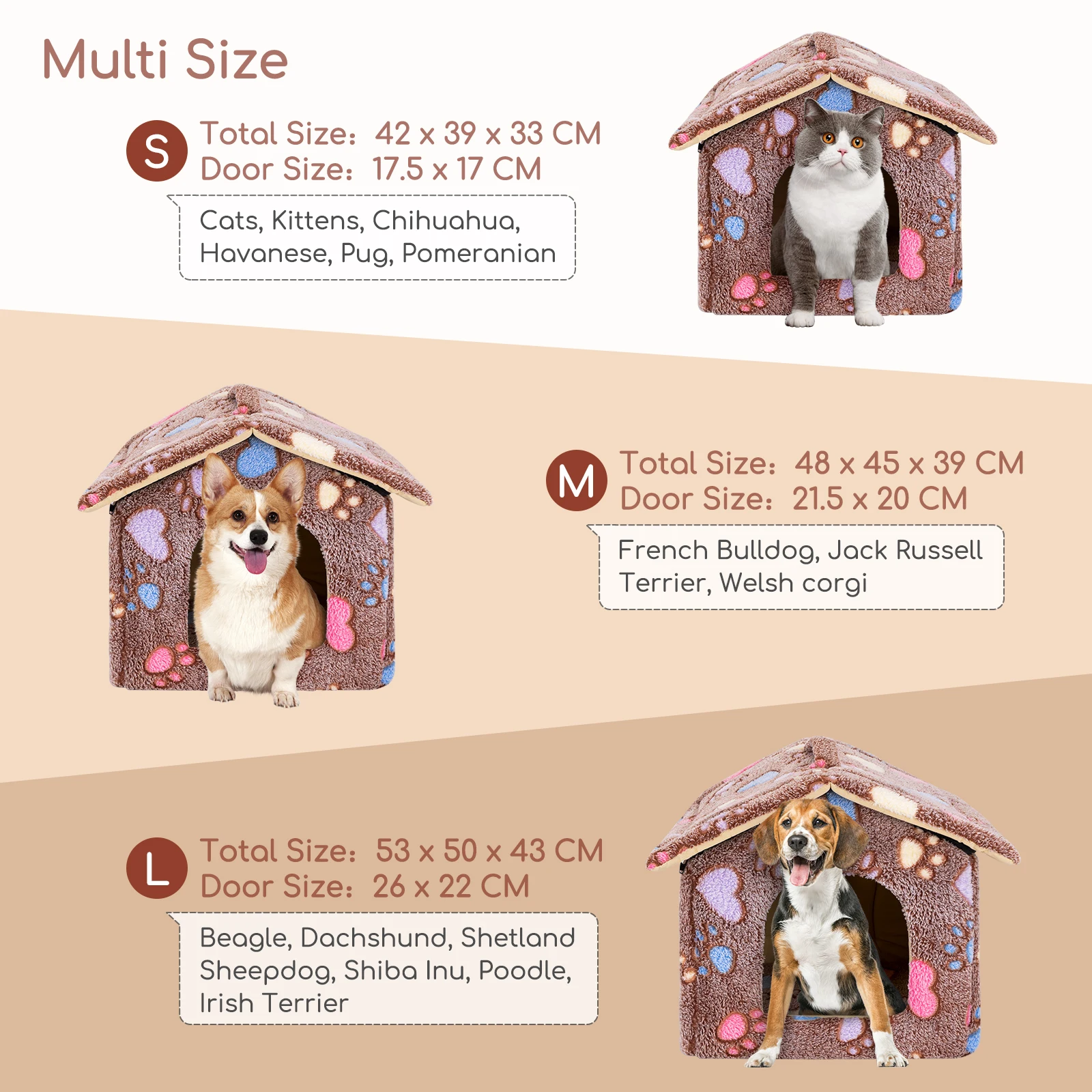 Dog House Indoor Cat House Dog Bed with Removable Mattress