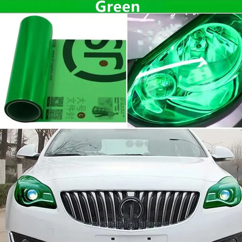 سيارة العلوي فيلم حماية الأخضر تينت فيلم مادة PVC اللون تغيير الفينيل التفاف احباط الضوء الخلفي ملصق لتصفيف السيارة
