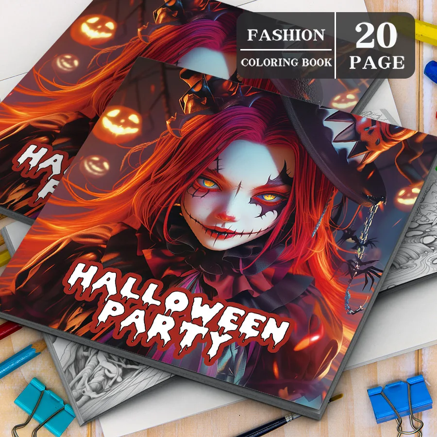 1pc HALLOWEEN PARTY Coloring Book For Adults And Teens Featuring Halloween Theme For Relieve Stress Kill Time Drawing Gifts