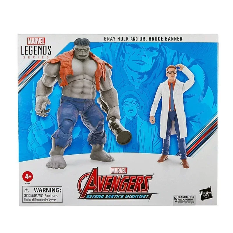 Hasbro Marvel Legends Gray Hulk dan Dr. Bruce Banner 6 inci 16Cm asli Model Action Figure mainan anak koleksi hadiah ulang tahun