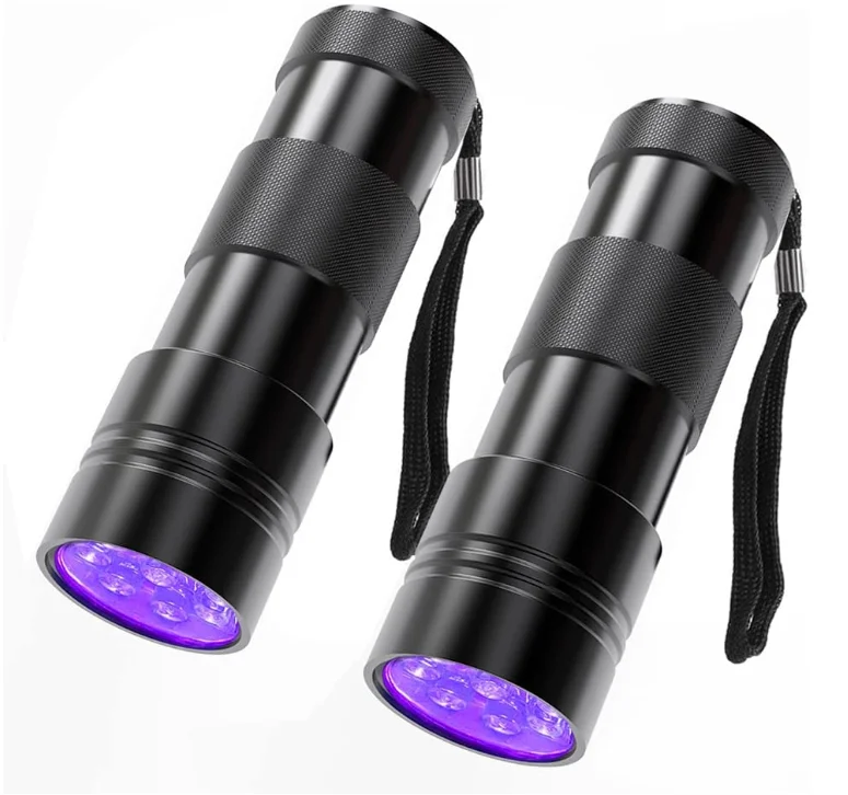 ANYGO 12LED 395nm Ultraviolet Flashlight Portable UV Blacklight Detector Torch Light For Dog Cat Pet Urine Stain Bed Bugs 12