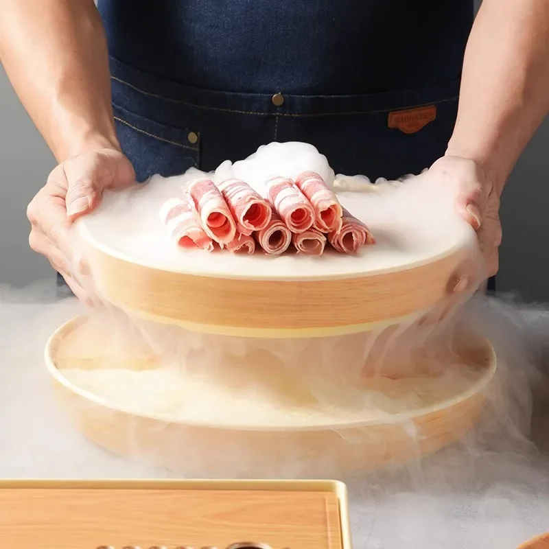 

Dry Ice Creative Tableware Hot Pot Artistic Conception Dish Arrangement Fat Beef Goose Intestine With Commercial Plates G