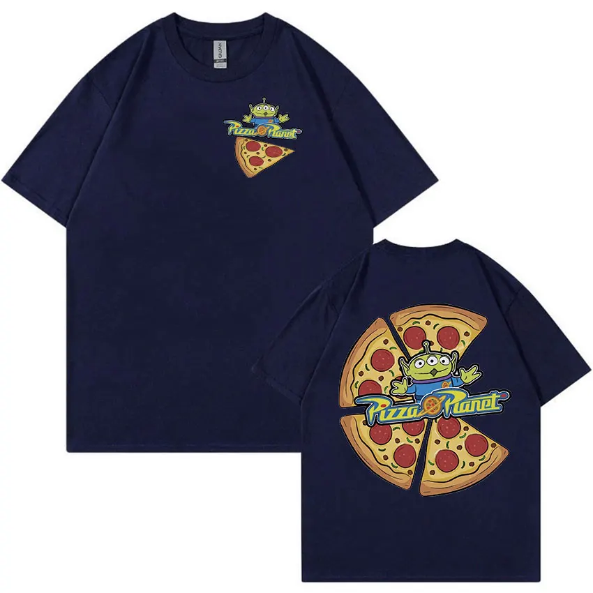 Retro Pizza Planet Funny Graphic T Shirt Men Casual High Quality Fashion T-shirt Unisex Cozy Cotton Oversized Tshirts Streetwear