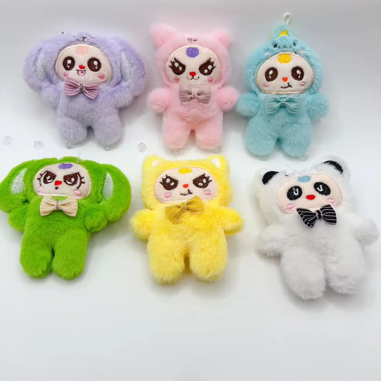 

5pcs New Cartoon Plush Toys Doll Keychain Kawaii Anime Pendant Keyring Children Girls Birthday Gifts Backpack Hang