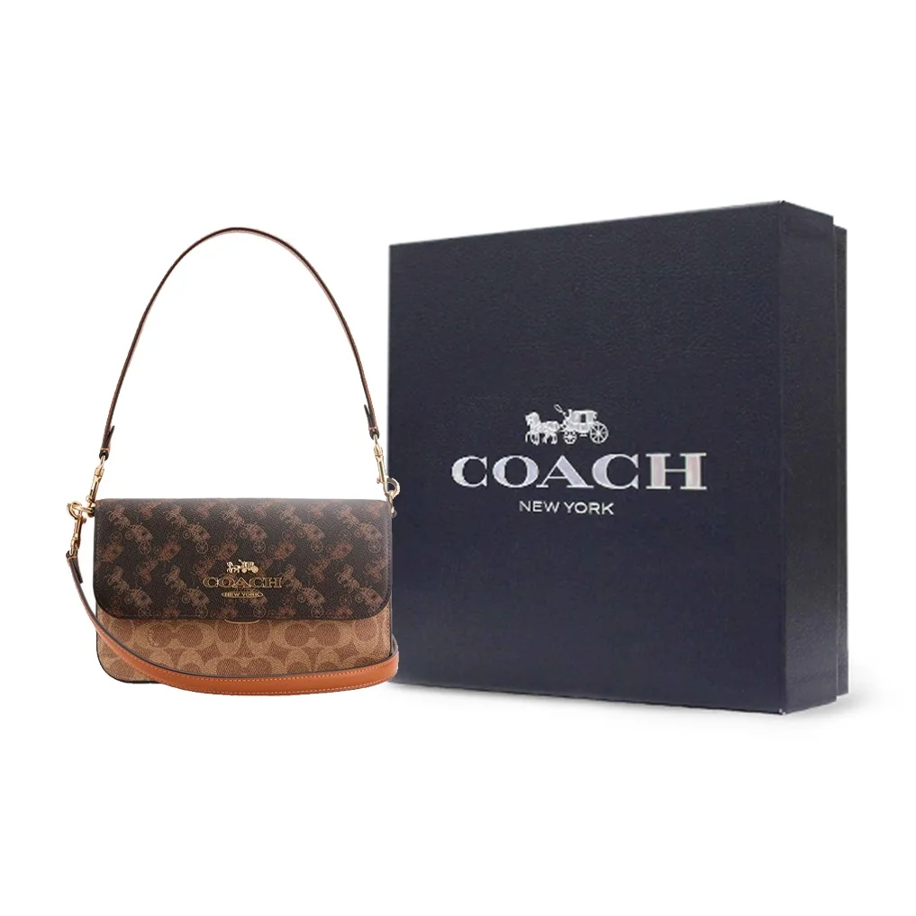 COACH Brynn Artificial Leather Crossbody Handbag, Shoulder Bag Medium Women's Truffle Mixed Color CBM57-IMS2K