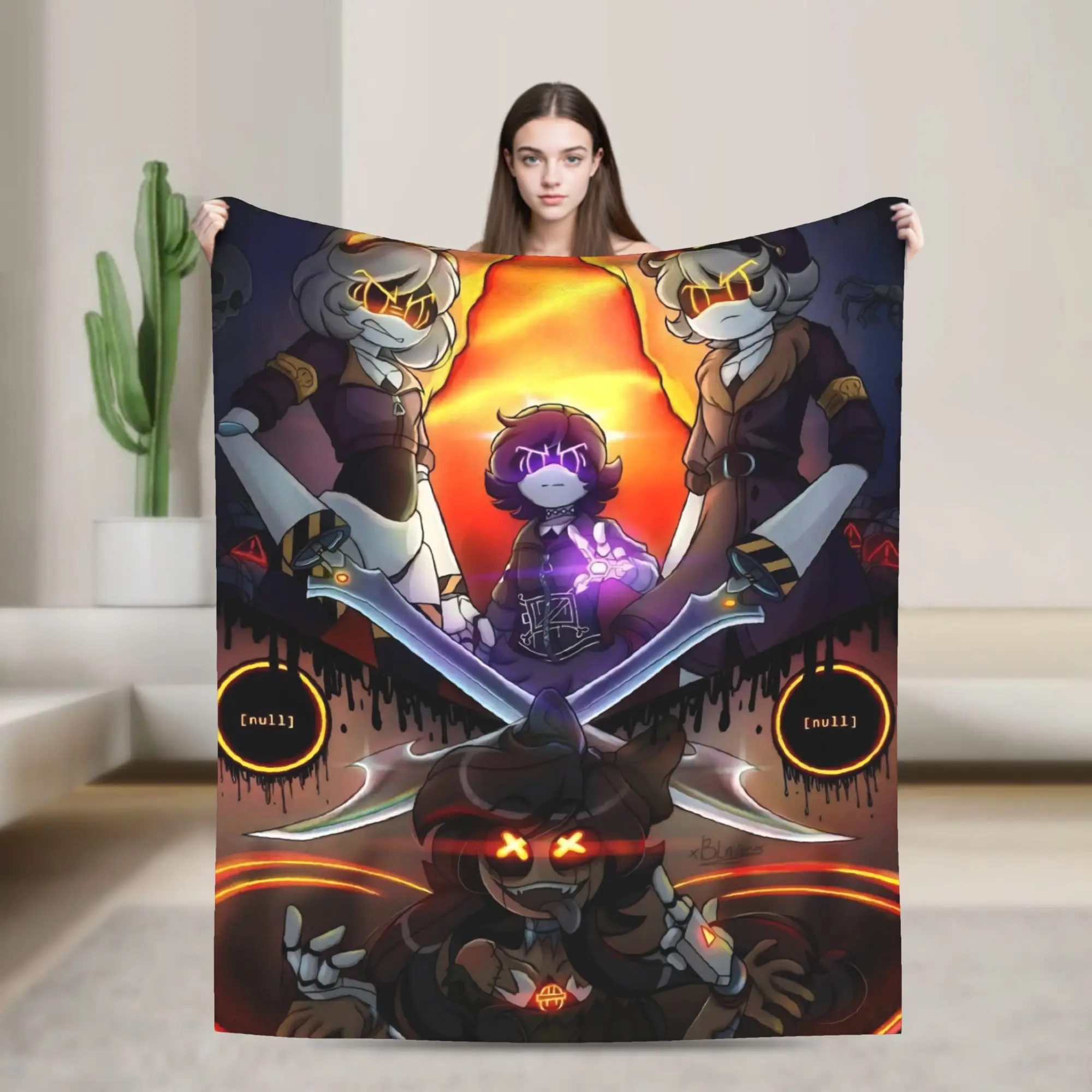 

Murder Drones Flannel Blankets Winter Super Soft Throw Blanket for Girls Boys Outdoor Pattern Bedspread Sofa Bed Cover