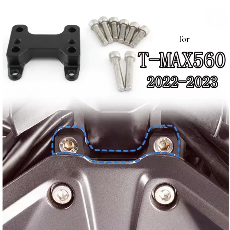 Motorcycle accessories for Yamaha TMAX560 2022-2024 Handlebar lifter adapter handlebar height increase and repositioning mount.