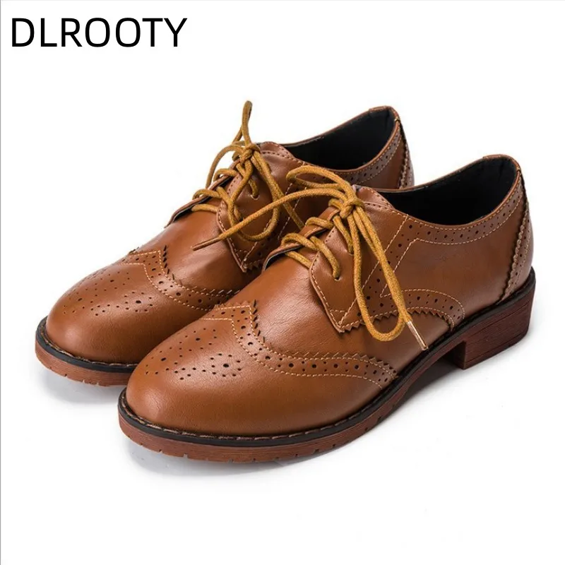 PLUS ขนาด34-43 Brogue Oxford รองเท้าผู้หญิงฤดูใบไม้ผลิใหม่2021แฟชั่นรองเท้าผู้หญิง Sapatos Femininos Sapatilhas Zapatos mujer