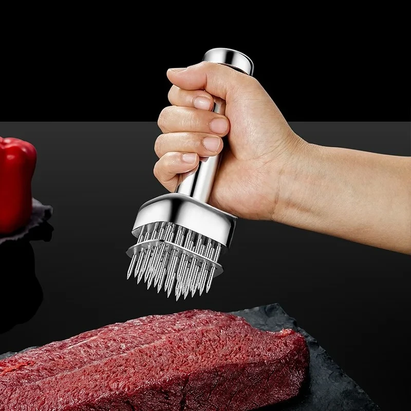 

Для 304 молоток для мяса из нержавеющей стали, игла для стейка, нежная игла для измельчения свинины, игла для мяса, молоток для пирсинга отверстий из нержавеющей стали