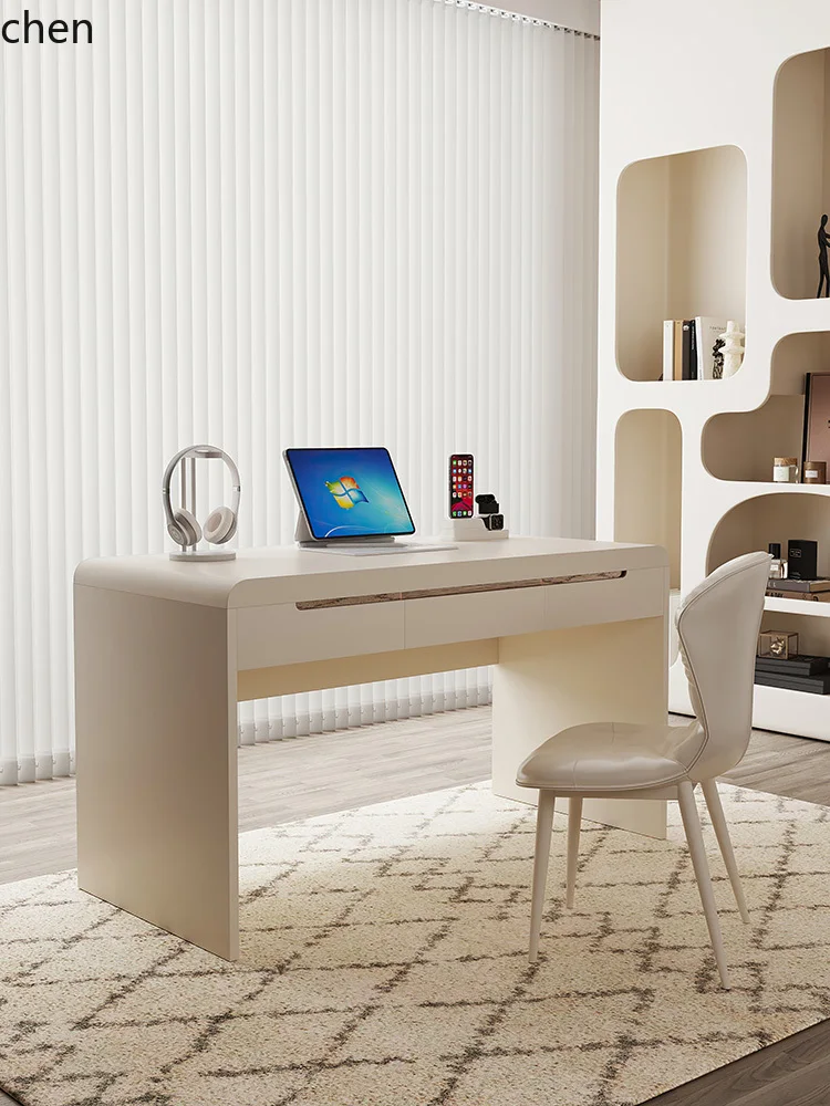 

ZML solid wood desk household small apartment bedroom bedside study table light luxury office computer desk minimalist