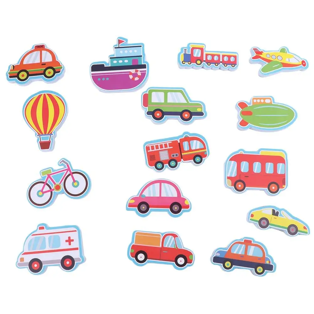 

EVA Bathroom Play Water Game Toys Car Boat Early Educational Children Puzzle Bathing Toys Cartoon DIY Sticker Toy