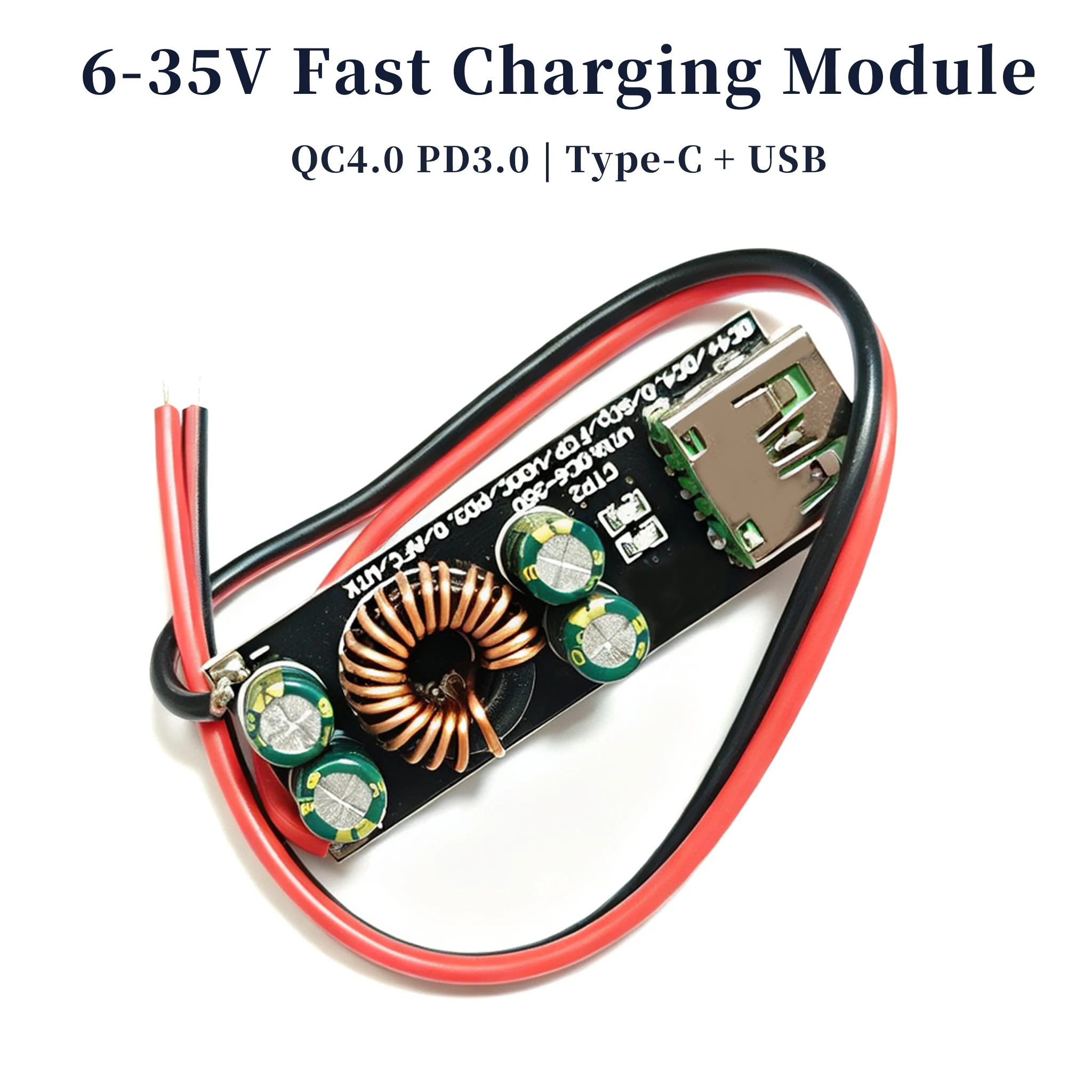 QC4.0  PD3.0 Type-C USB Mobile Phone Fast Charging Module 6-35V Buck Boost Adapter for Huawei SCP FCP Apple DIY Solar Car 3518
