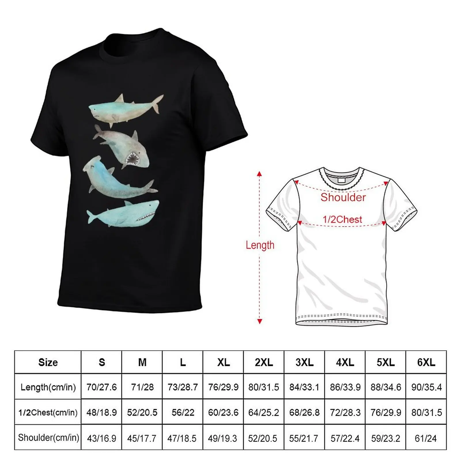 Sharks! T-Shirt Plus Size Gym Sports T-Shirt view 5