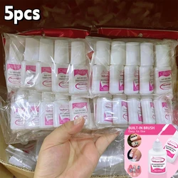 5 pezzi Pro Nail Craft Colla Gel adesivo senza pulizia a lunga durata per unghie acriliche e press-on Forte tenuta per strumenti per unghie con strass