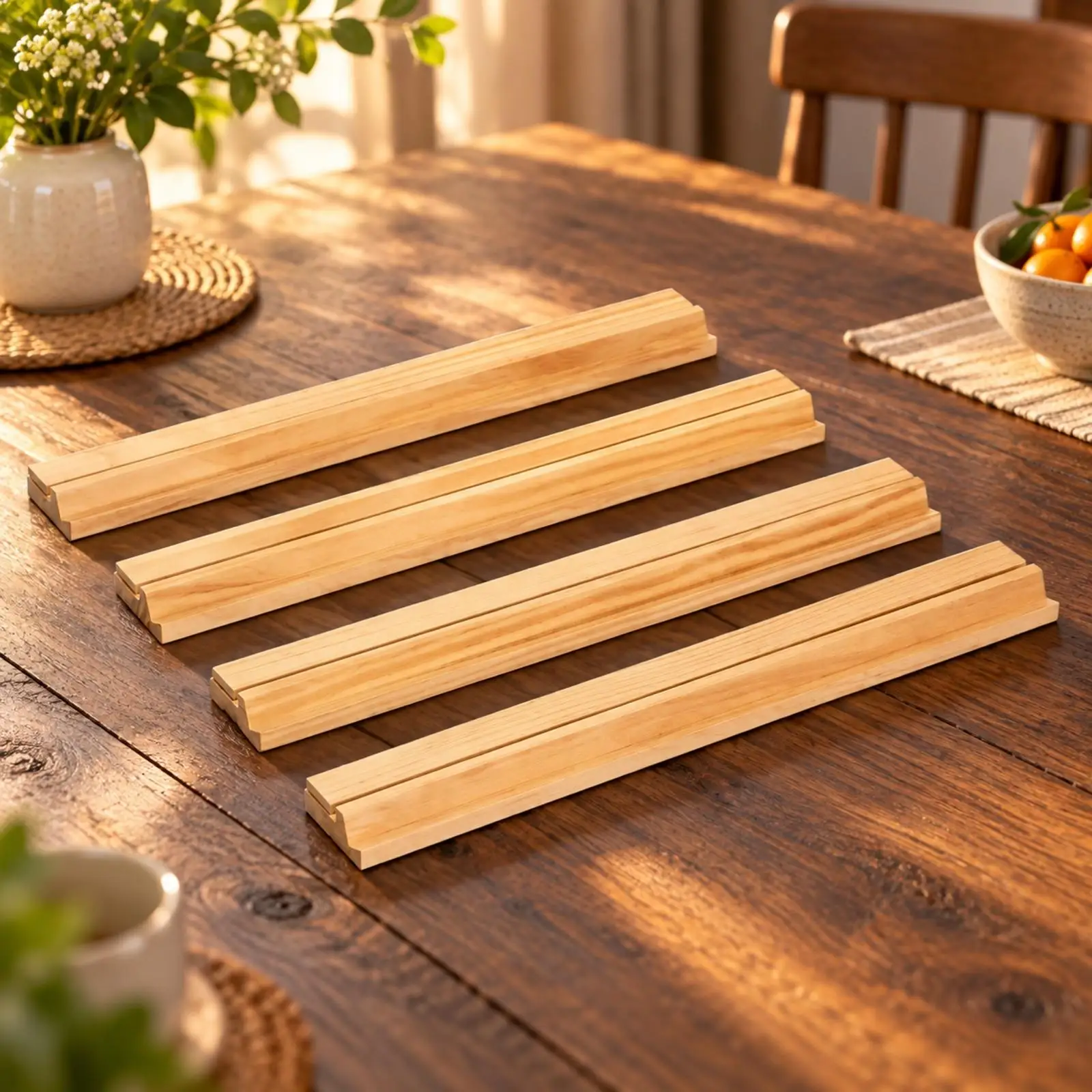 Solid Wood Mahjong Tile Rack for Mahjong Set Full Size Accessory Holder for Sorting Tiles During Mahjong Table Game Sessions