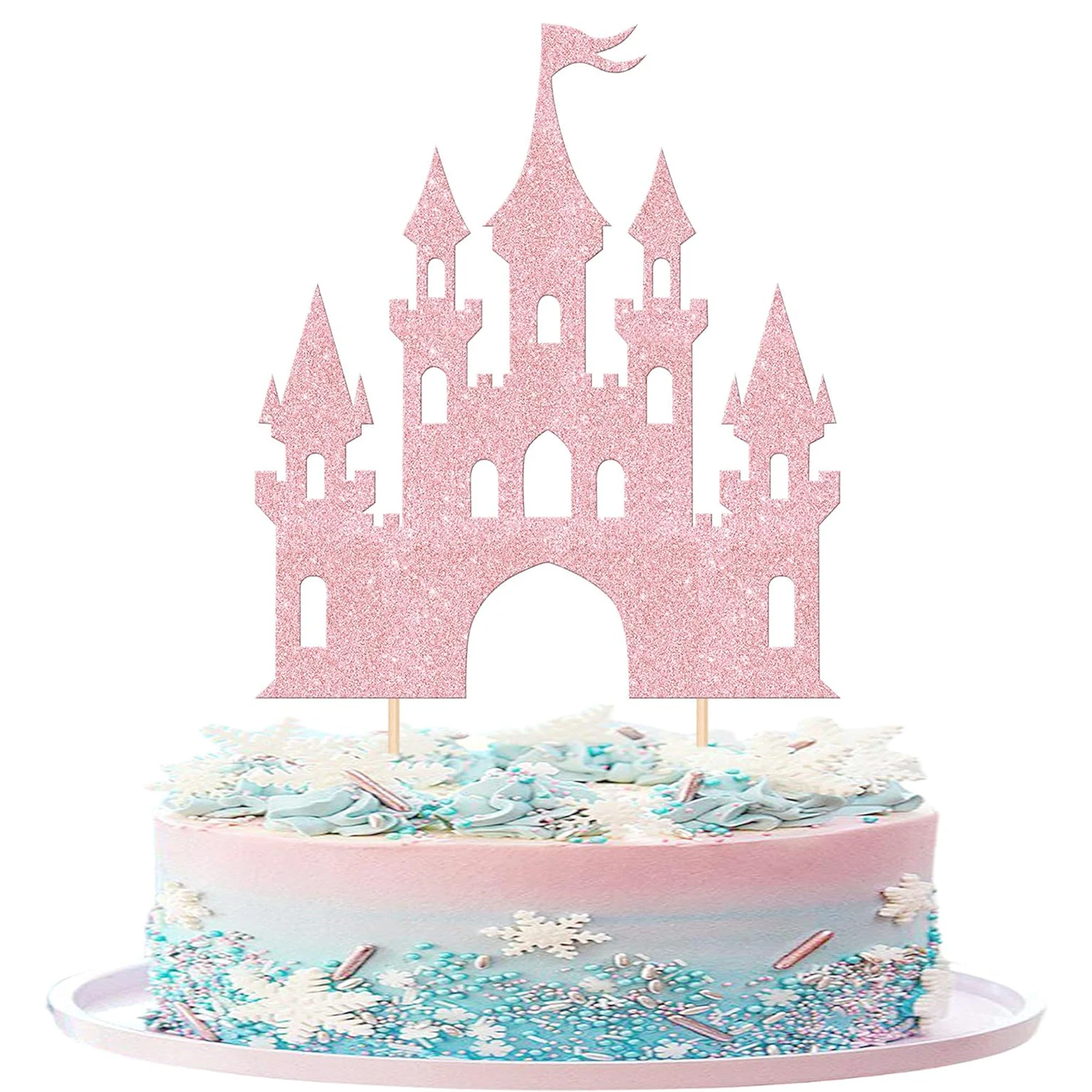 1 Stück Schloss-Kuchenaufsatz, Prinzessinnen-Kuchenaufsatz, Schloss-Thema, Geburtstagsparty, Kuchendekoration, Babyparty, Mädchen-Partyzubehör – Detail 1